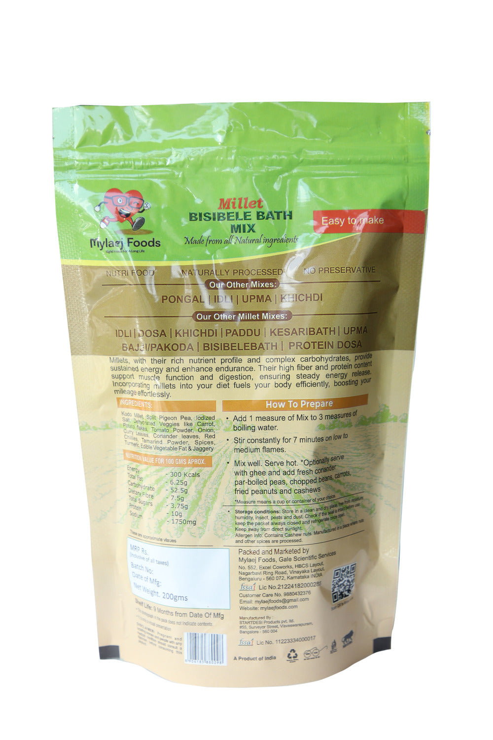 Ready to Cool Millet Bisibelebath Mix -200gm