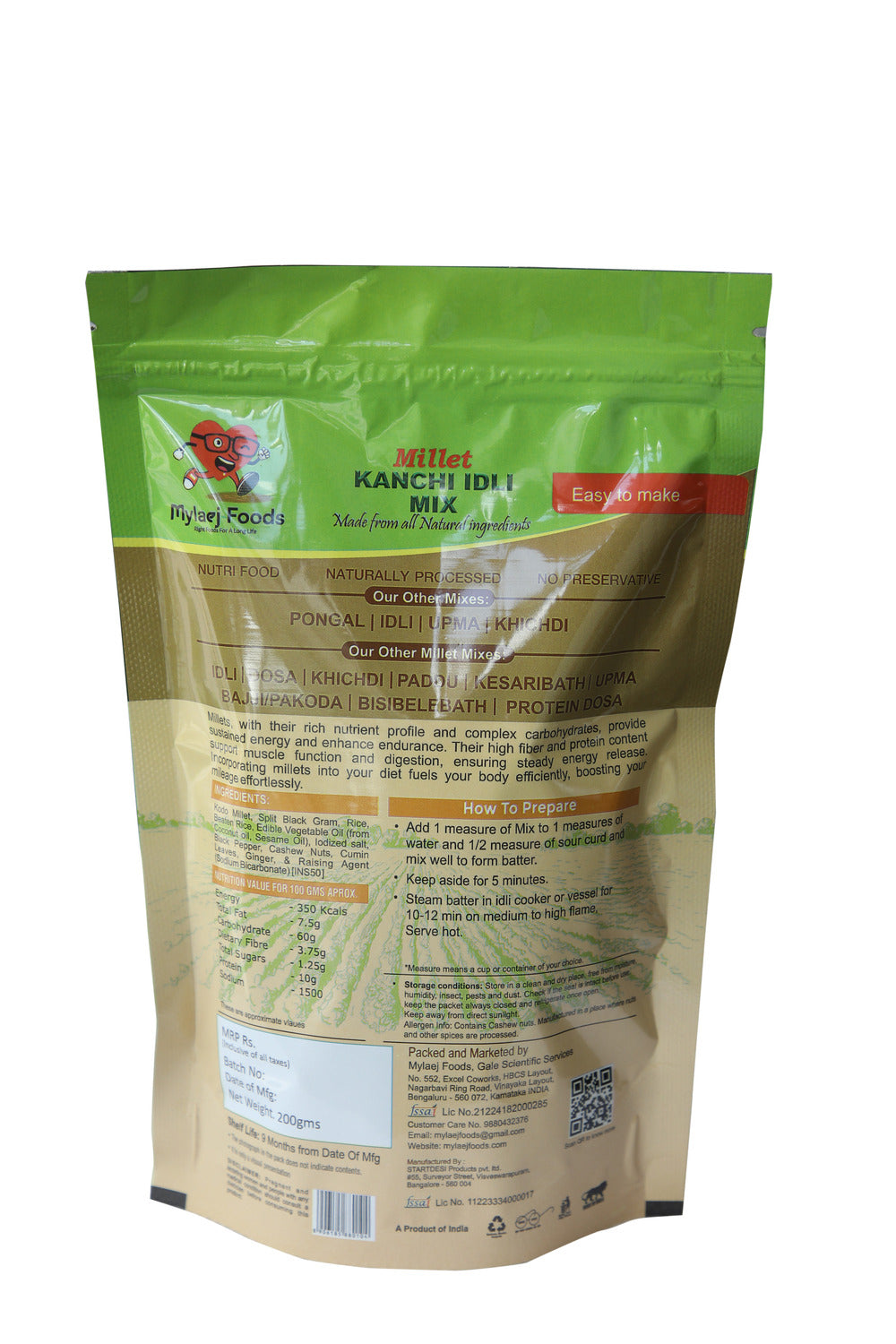 Ready to Cook Millet Kanchi Idli Mix - 200gm